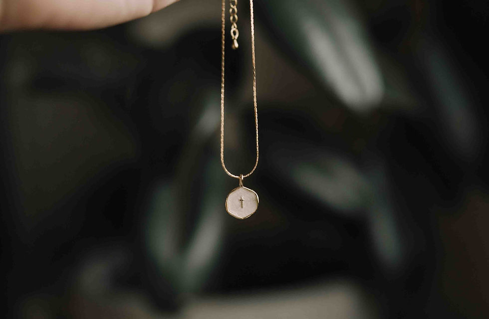 Thumbnail: Pearl Cross Pendant Necklace