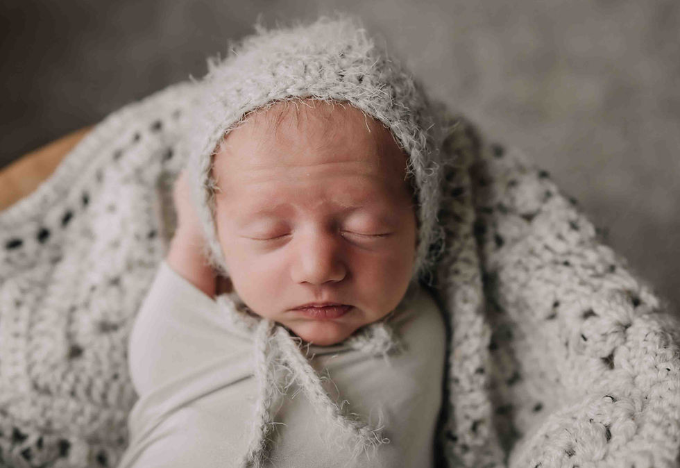 Thumbnail: Crochet Baby Bonnet (Gray)