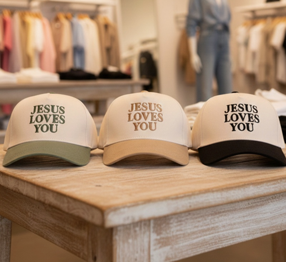 Thumbnail: Jesus Loves You Hat  (Ash Mocha)