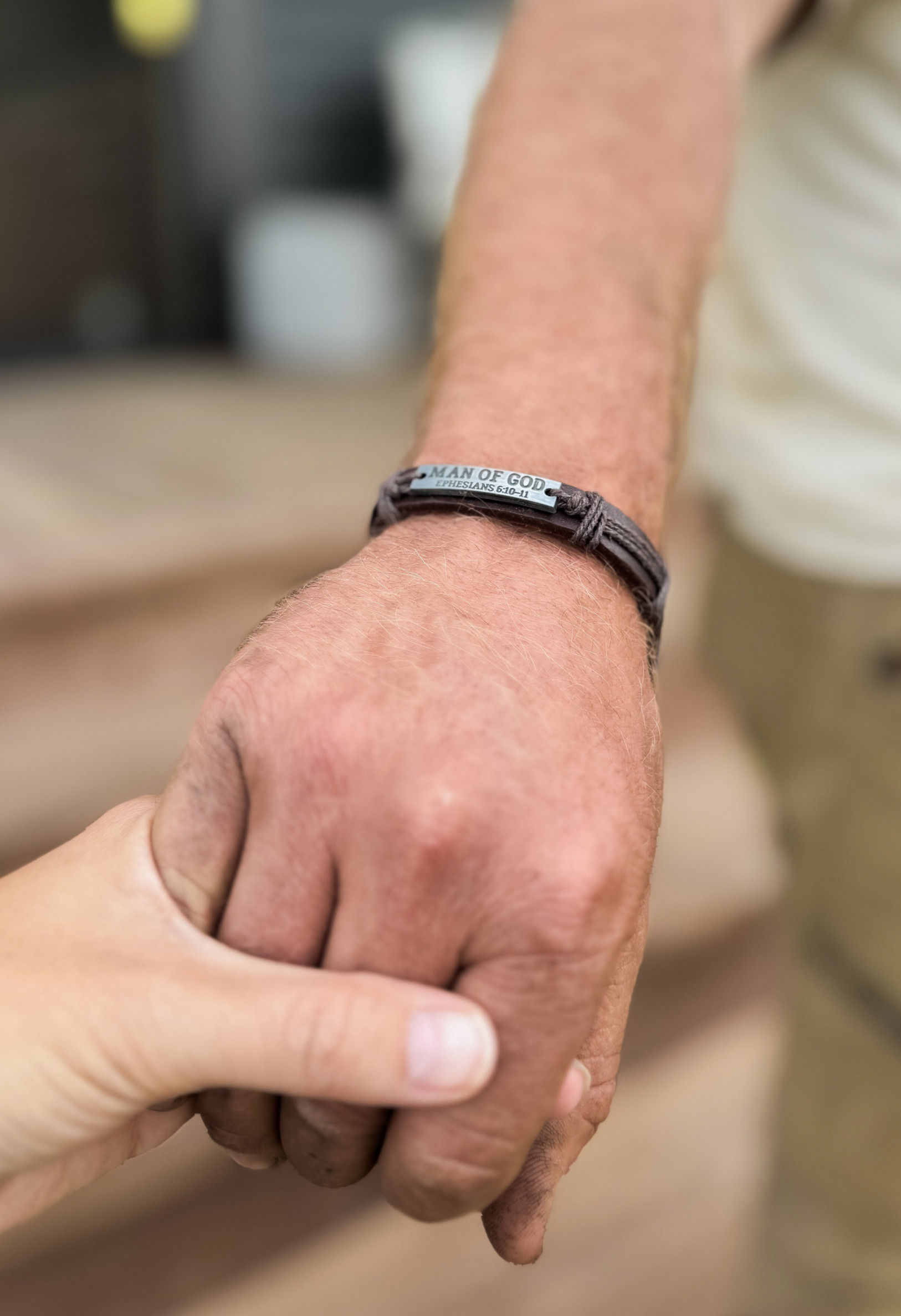 Man of God Leather Bracelet (Brown)