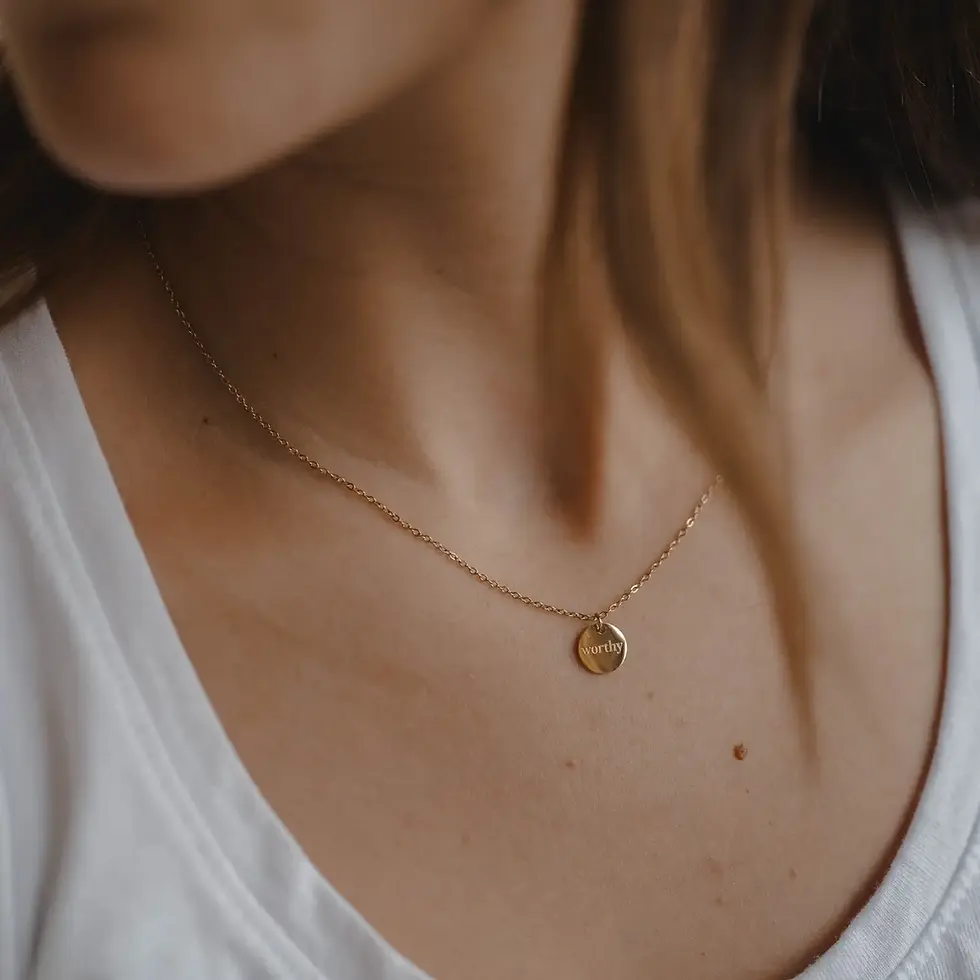 Thumbnail: Worthy Disc Necklace | Christian Jewelry