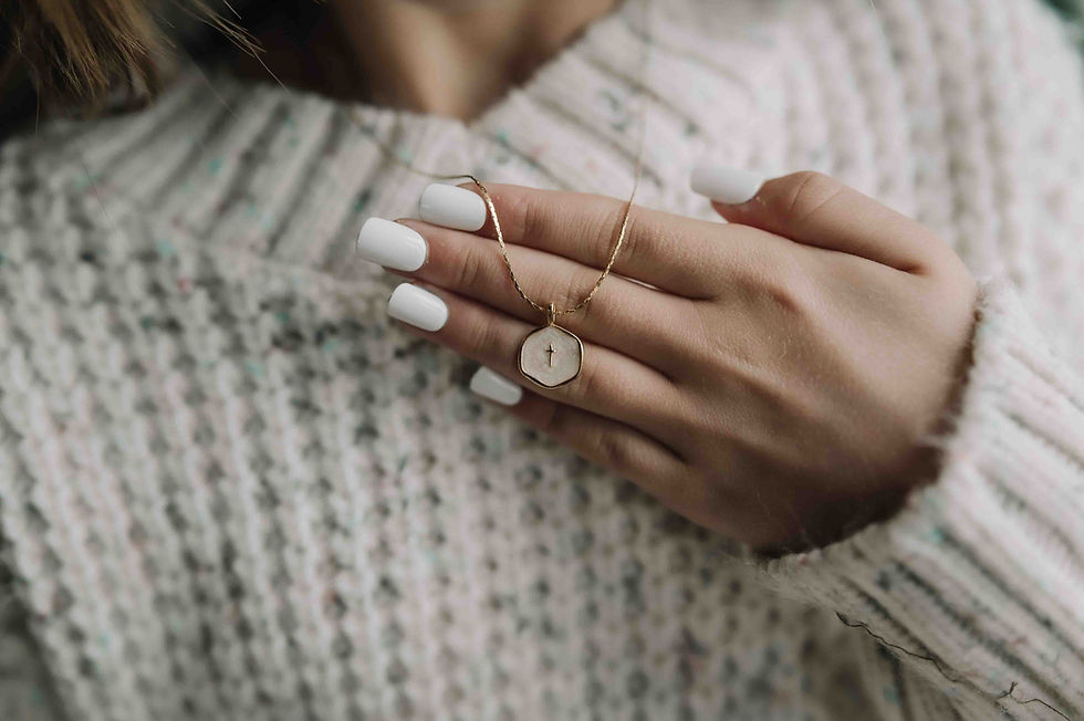 Thumbnail: Pearl Cross Pendant Necklace