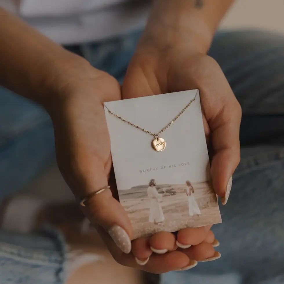 Thumbnail: Worthy Disc Necklace | Christian Jewelry