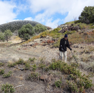 Dave using forearm crutches on a hike