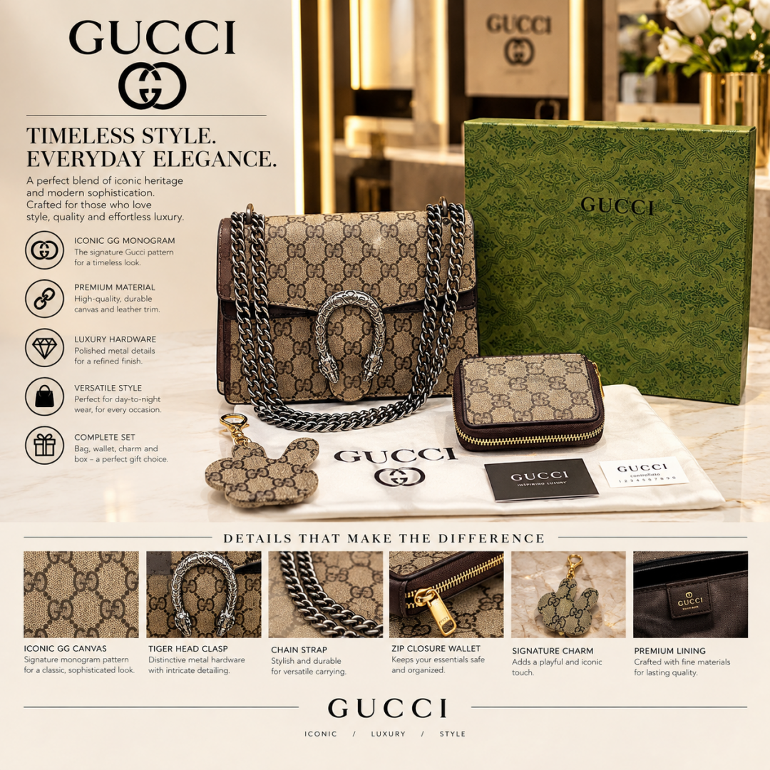 GUCCCI DIONYSUS SHOULDER BAG GG PREMIUM GIFT SET WITH OG BOX PACKING