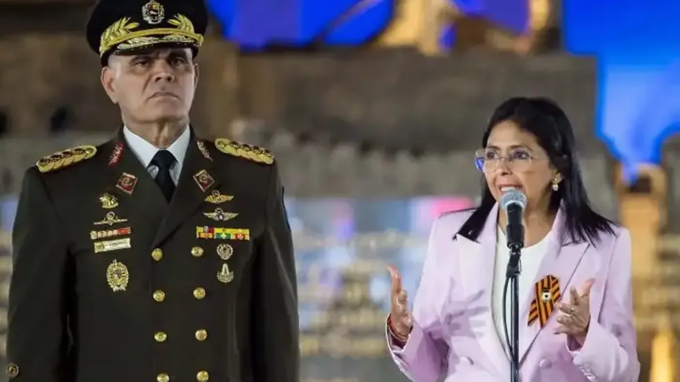 Venezuela’s former Defence Minister, Vladimir Padrino Lopez, alongside President Delcy Rodriguez.