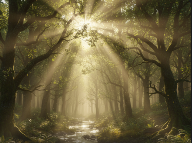 Dawn in the forest