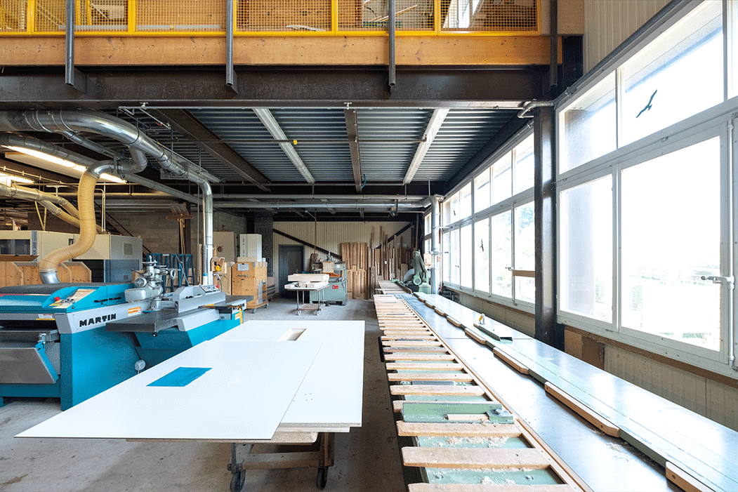 Teil der Werkstatt der Schreinerei Hurni und Sohn