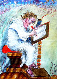 Saint Mathieu, d'après l'Evangéliaire d'Ebbon, 9ème siècle