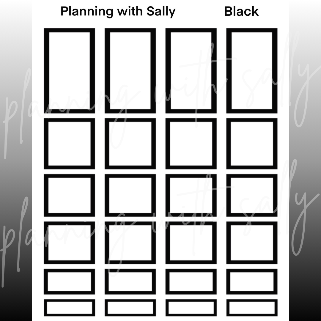 Black Planner Box Stickers