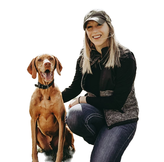 vizsla and dog trainer
