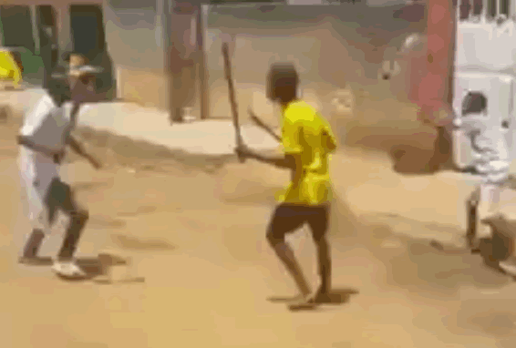 Real machete fight