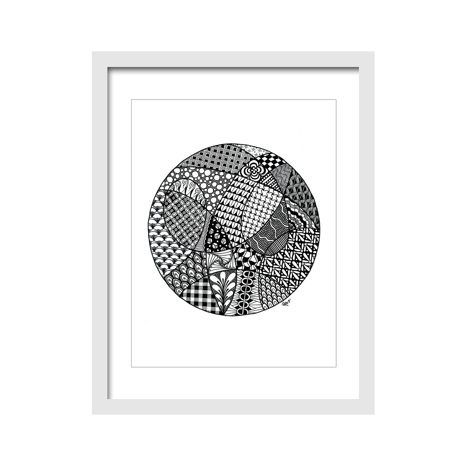 "MOON" ZENTANGLE