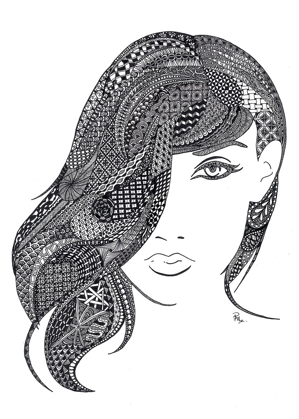 Thumbnail: ZENTANGLE GIRL PRINT