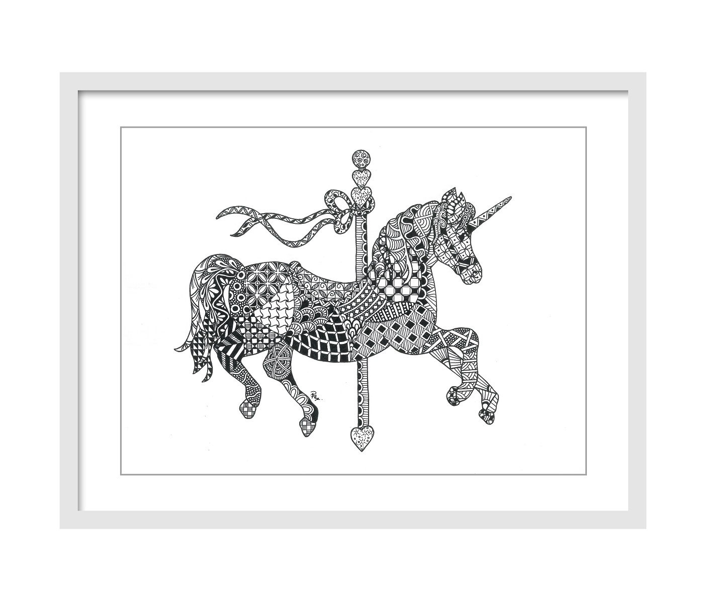 HORSE CAROUSAL ZENTANGLE