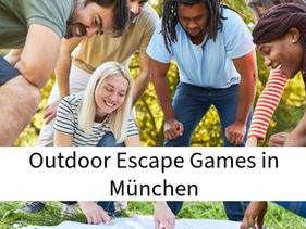 Gruppe junger Leute bei einer Outdoor-Aktivität – Stadtrallye in München