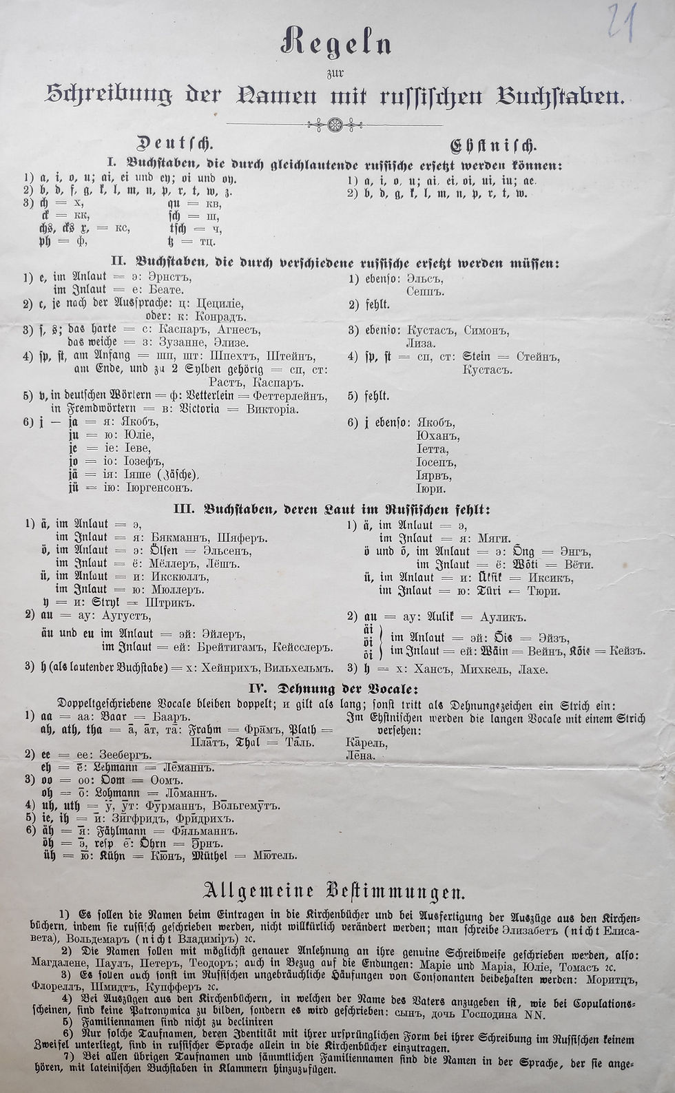 Padomi un noteikumi vācu mācītājiem, kā vest baznīc grāmatas krievu valodā?