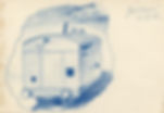 Drawing of a train wagon