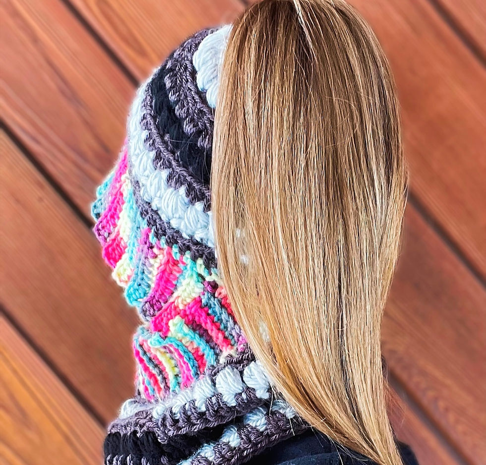 Thumbnail: The Best of Both Worlds Balaclava Bun Beanie CROCHET PATTERN