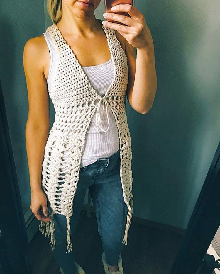 Thumbnail: The Boho Lace Vest Crochet PATTERN