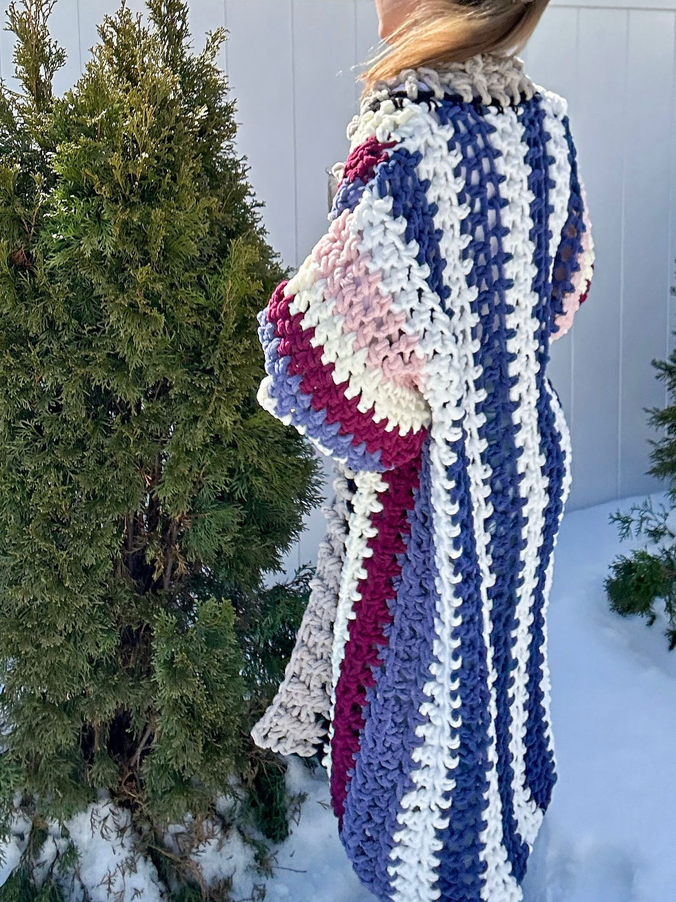 Thumbnail: The Snow Day Scrap Yarn Cardi CROCHET PATTERN