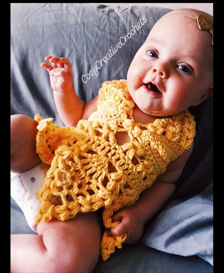 Thumbnail: The Angelic Beauty Baby Dress CROCHET PATTERN