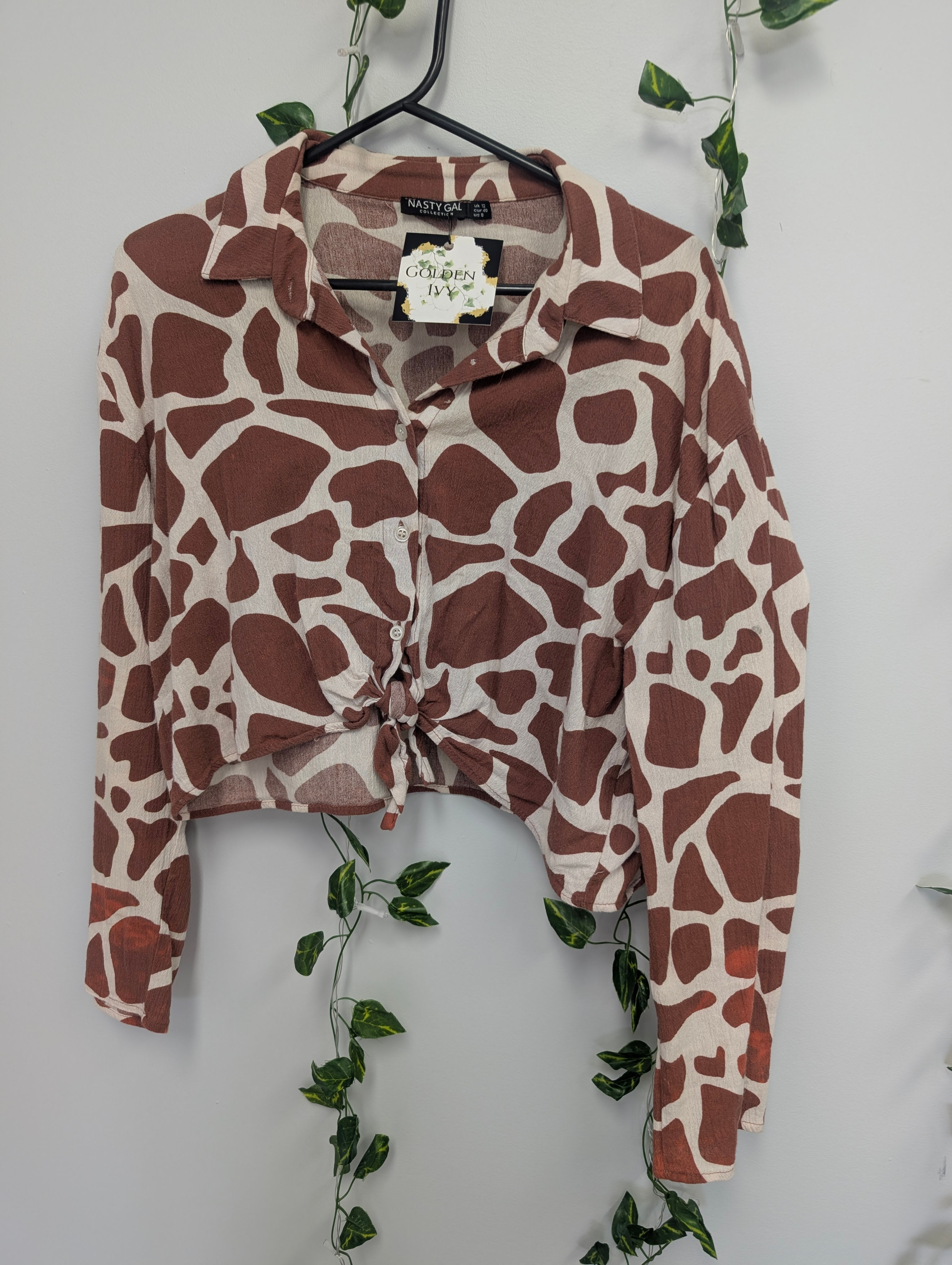 Giraffe print crop