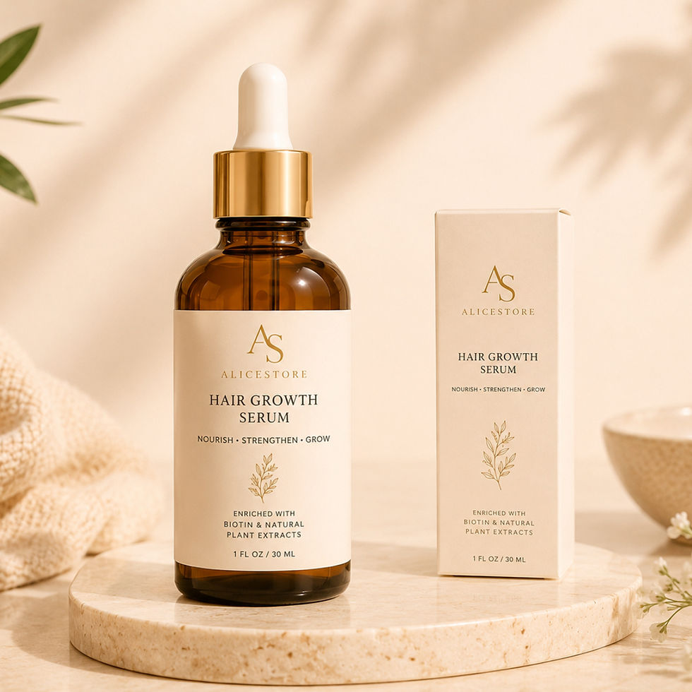 Amber bottle and box of AS Hair Growth Serum.