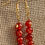 Miniature : Boucles d'oreilles en cornaline avec de l’or 24 carats