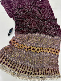 Ajrakh Satin Viscose Silk Saree