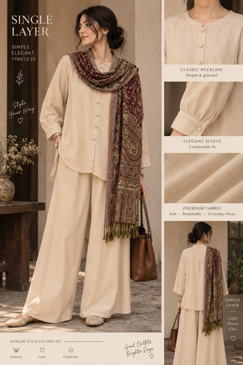 Cotton Silk Shawl Co-ord Set
