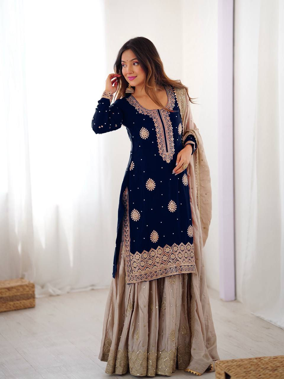 Pearl Mist Sharara Set