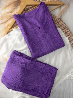 CHIKANKARI CHANDERI KURTI PLAZO SET