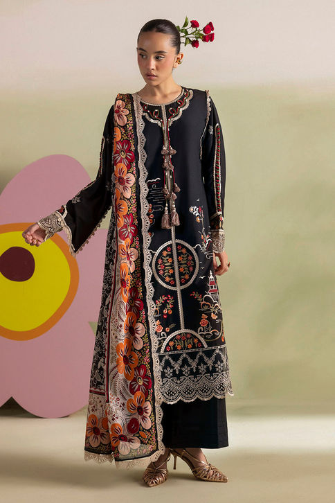 Black Multicolor Embroidered Kurta Set