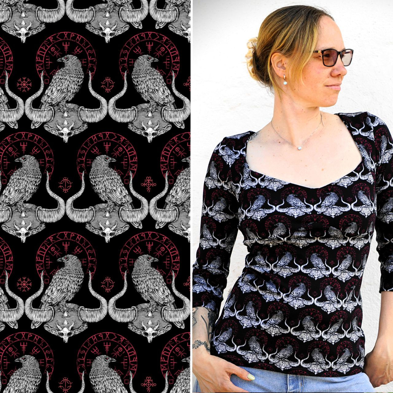 Corvus Corax Jersey Raben Runen