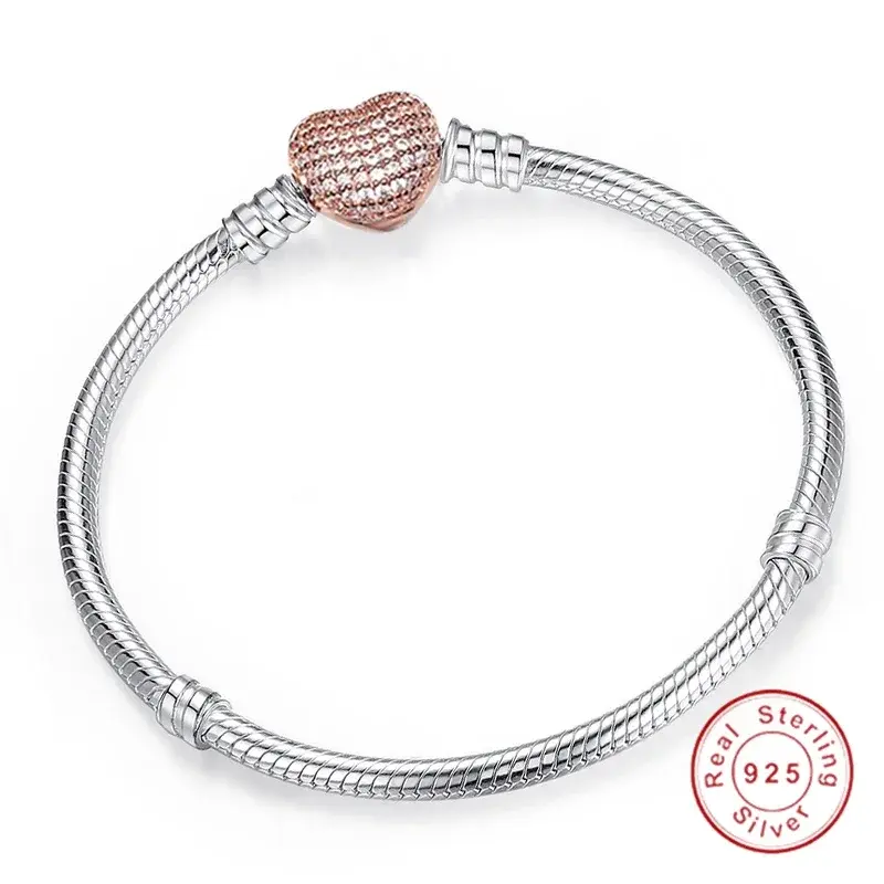 Thumbnail: Hot Selling High Quality Authentic 925 Sterling Silver Snake Chain Bracelets