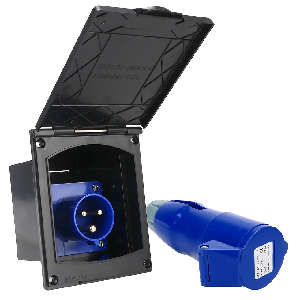 Thumbnail: Hook up Plug Socket with Cover 220V-240V 16A for RV Camper