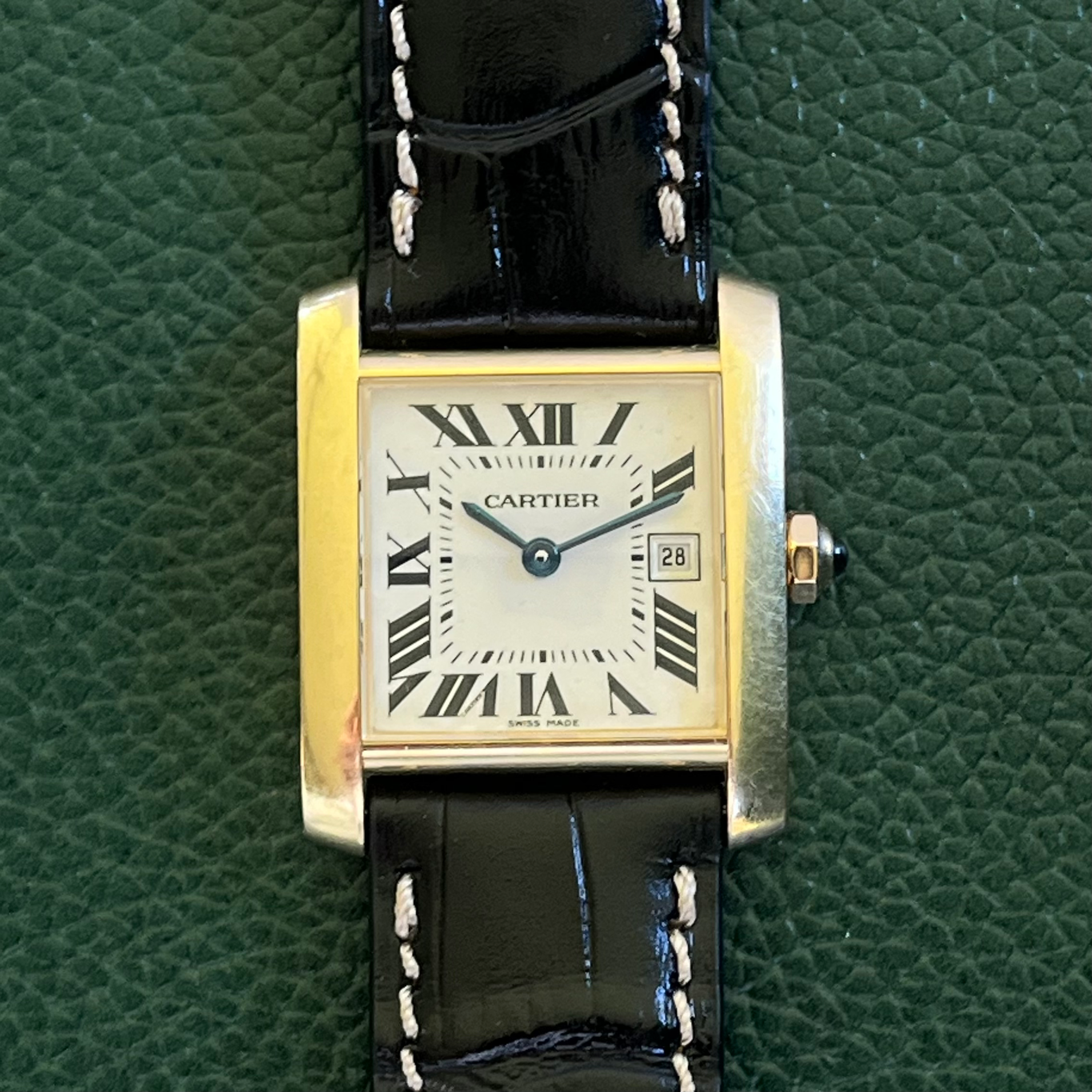 Solid 18K Cartier Tank Française midsize