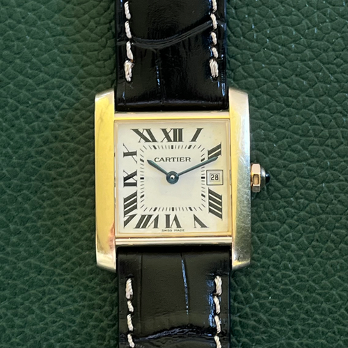 Solid 18K Cartier Tank Française midsize
