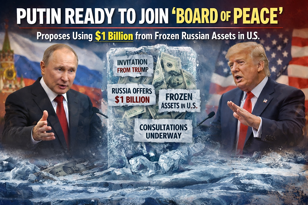 Putin Signals Conditional Support for Trump’s “Board of Peace,” Proposes Using Frozen U.S. Assets