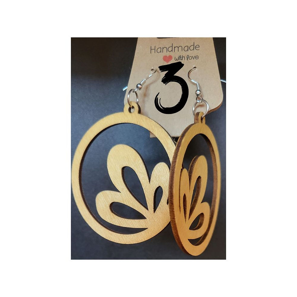 Thumbnail: Handcrafted Wooden Earrings – Lightweight & Nature-Inspired