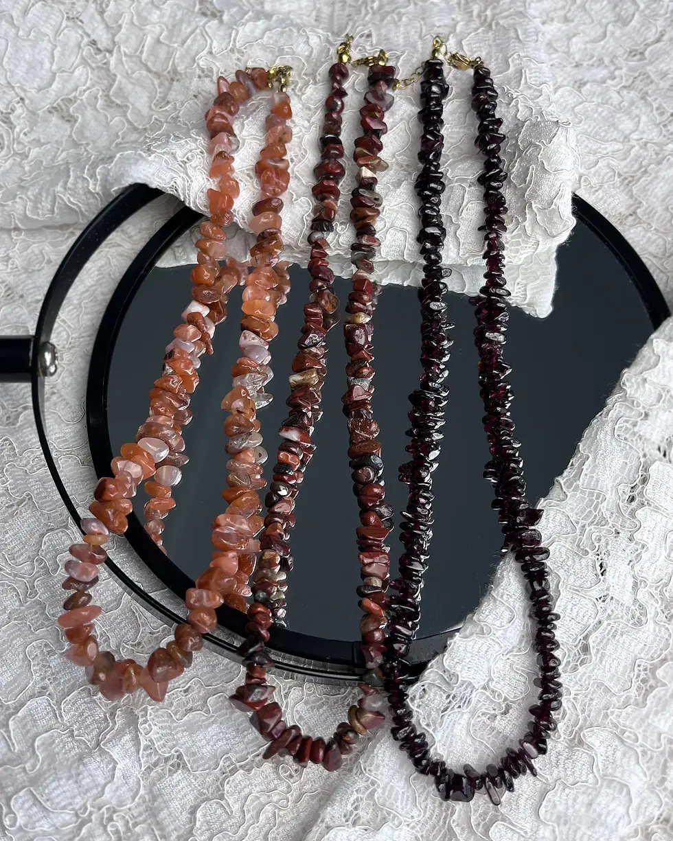 Miniatura: trzy naszyjniki z kamieniami naturalnymi