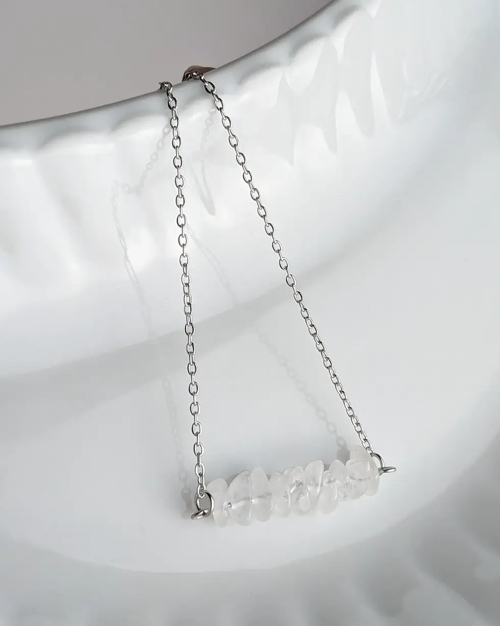 bransoletka ze stali szlachetnej z kryształem górskim