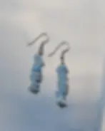 wiszące kolczyki ze stali szlachetnej z jadeitem w kolorze akwamarynu