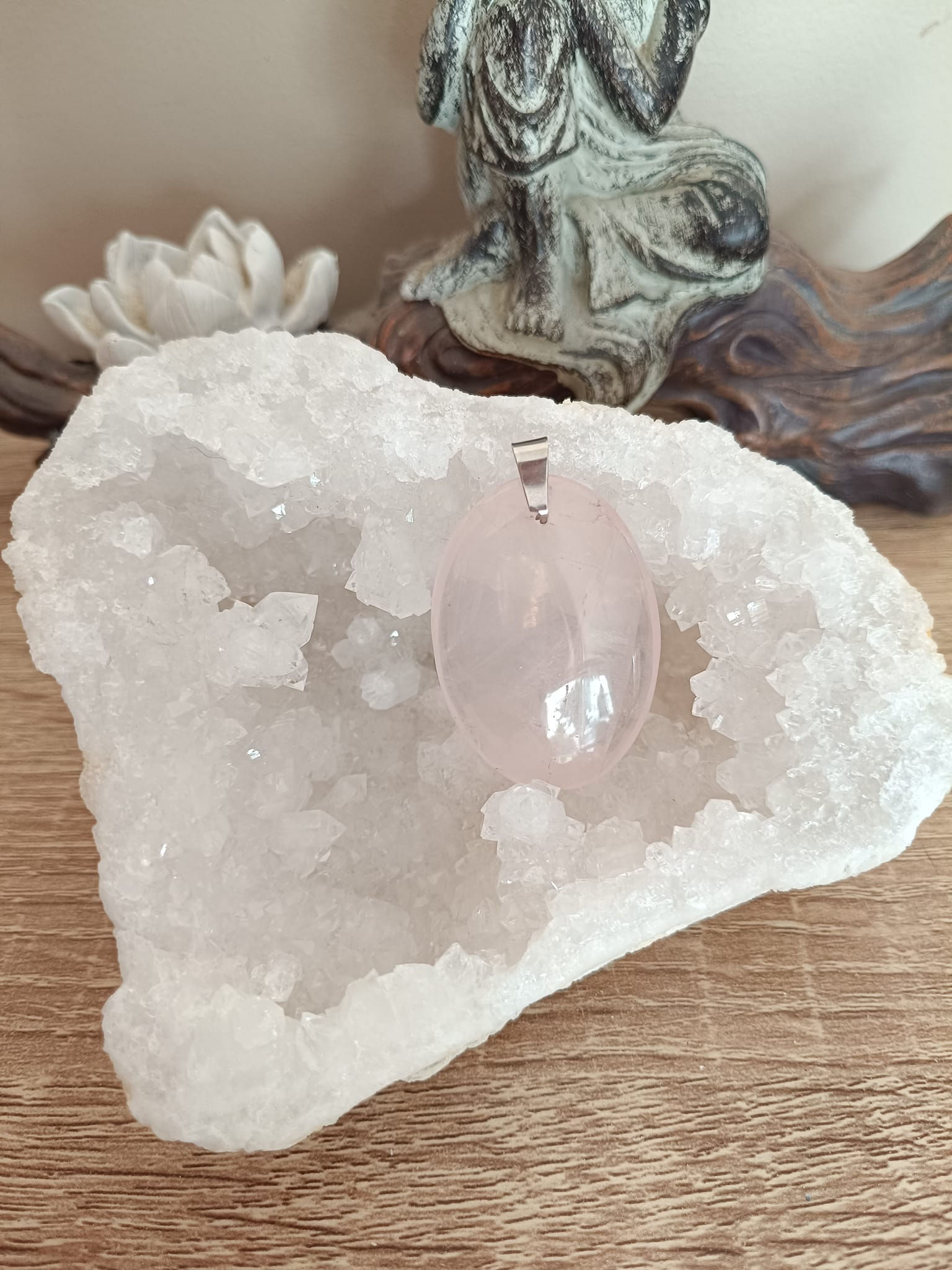 Pendentif en Quartz rose