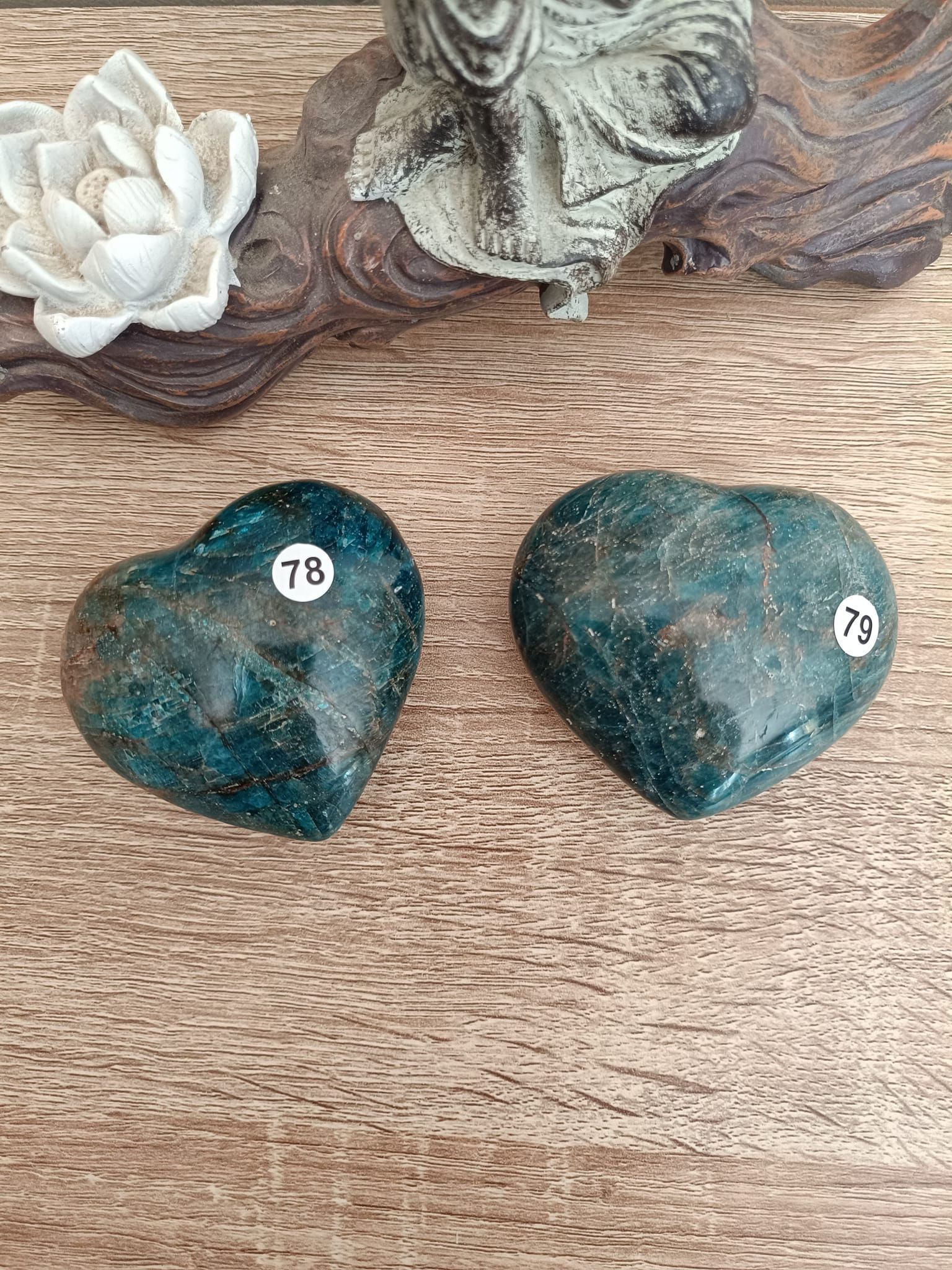 Cœur en Apatite bleue