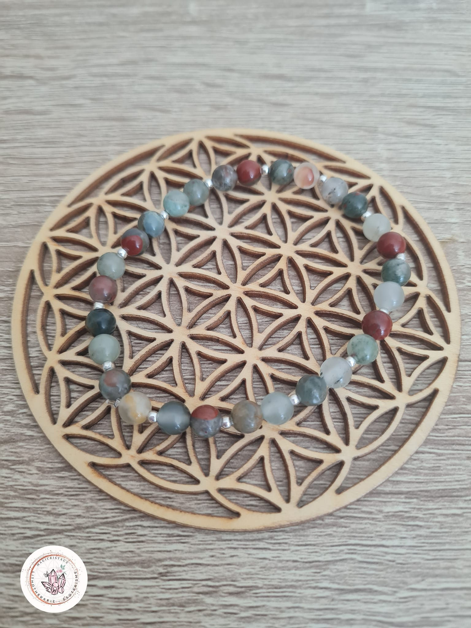 Bracelet en Jaspe Héliotrope
