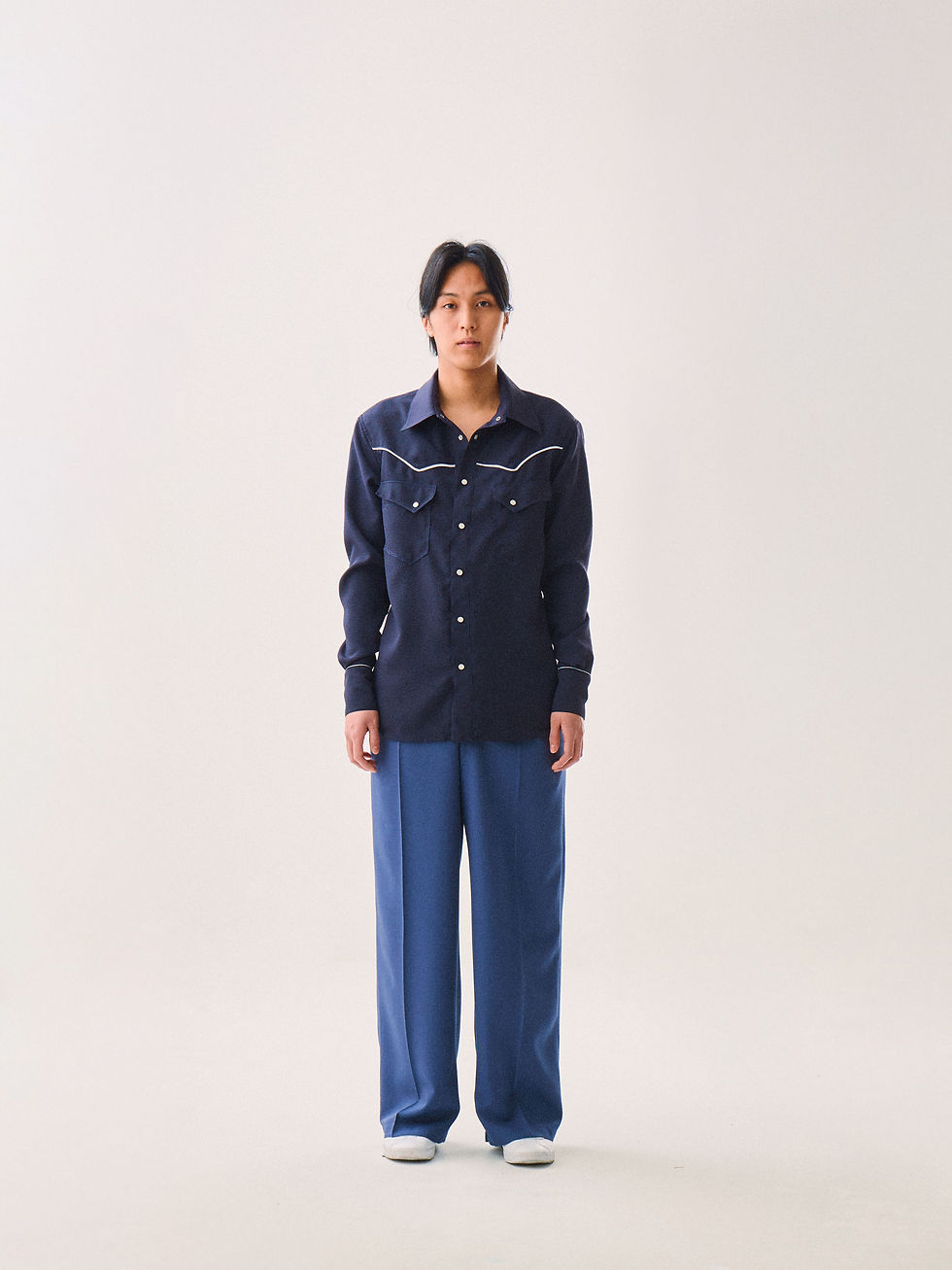サムネイル： WESTERN WIDE SLACKS (NAVY)