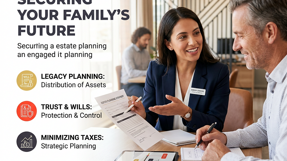 Close-up view of a financial advisor explaining estate planning to a client