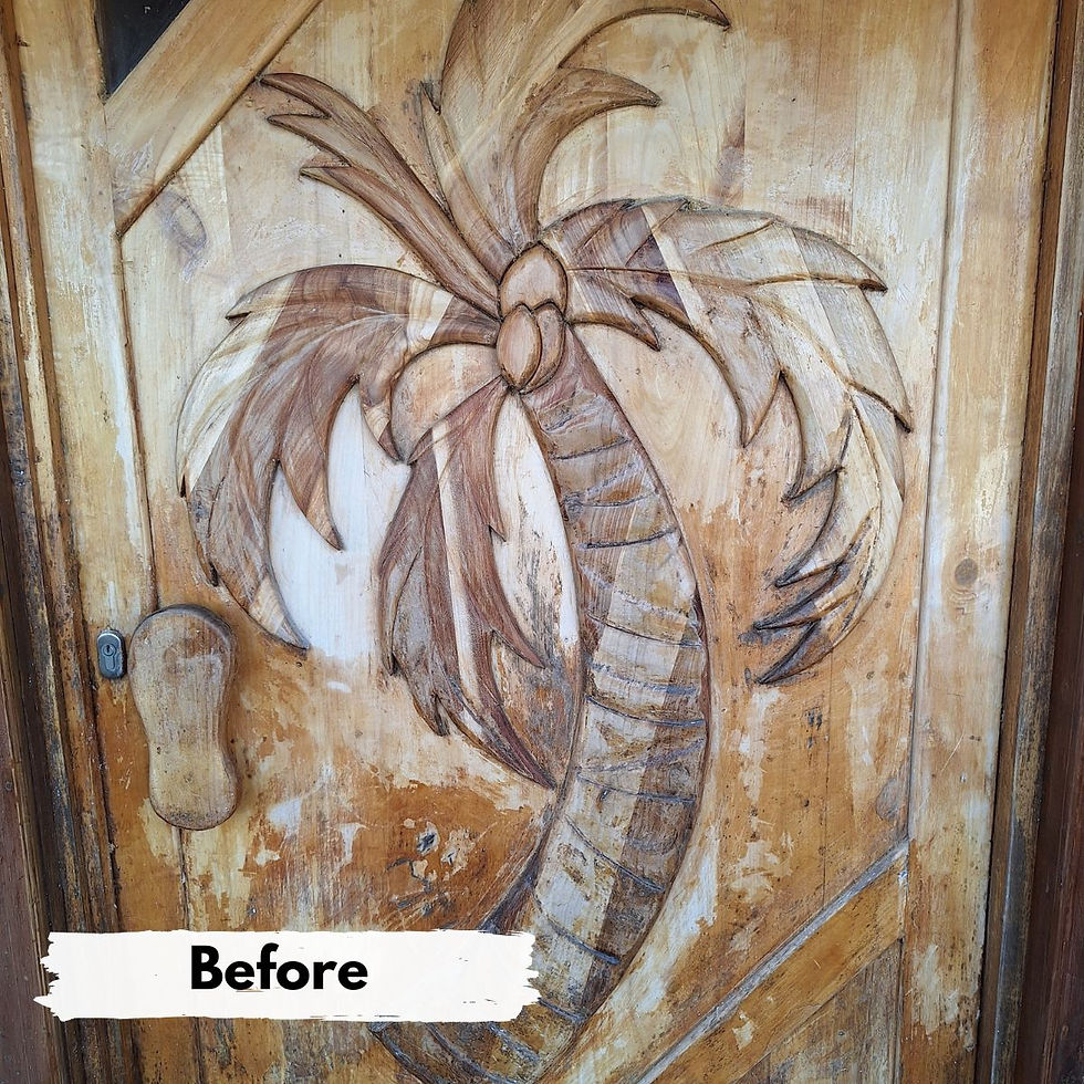 Weathered timber door